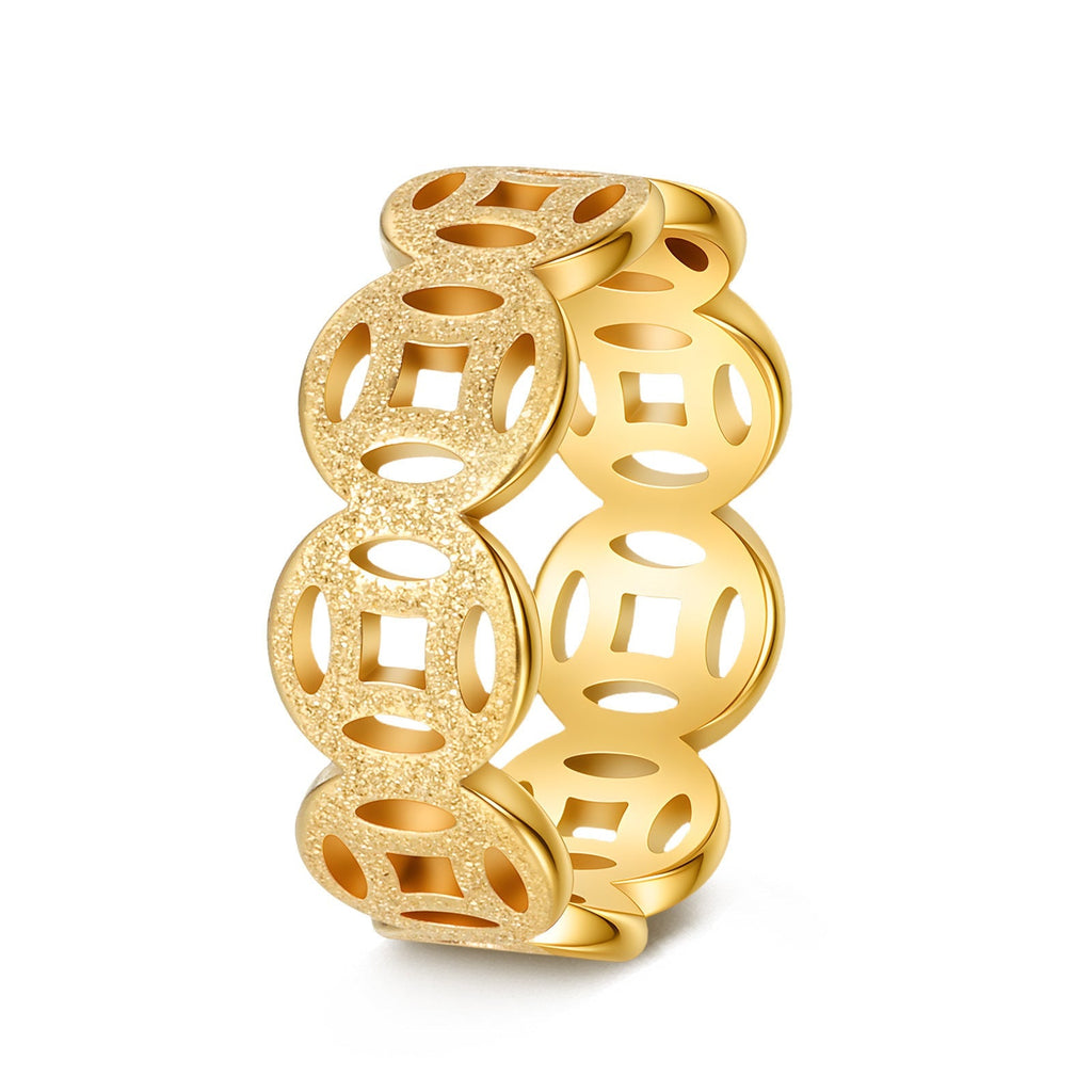 Anillo Ella con Patrón Clásico | Oro