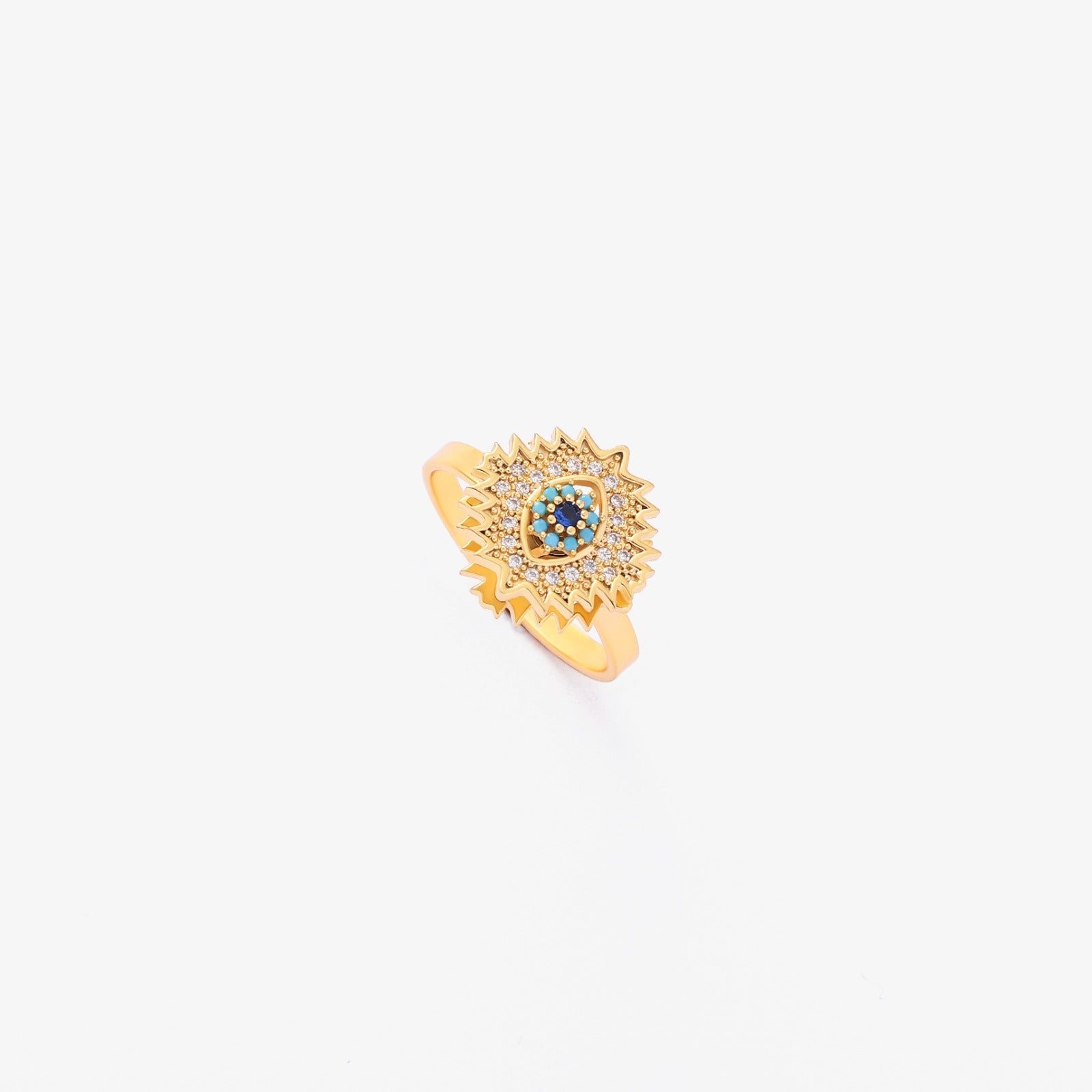 Anillo Giratorio Zafiro Ráfaga de Sol | Oro
