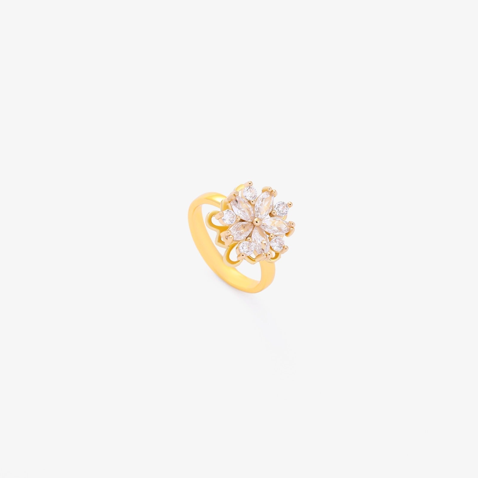 Anillo Giratorio Acentuado Flora | Oro