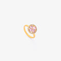 Anillo Giratorio Floración Corazón Rosa | Oro