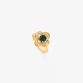Anillo Giratorio Trébol Halo Esmeralda | Oro