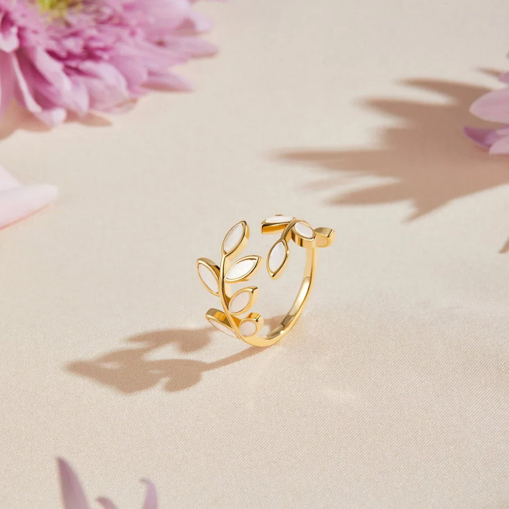 Anillo Abierto Neraya Hoja Delicada | Oro