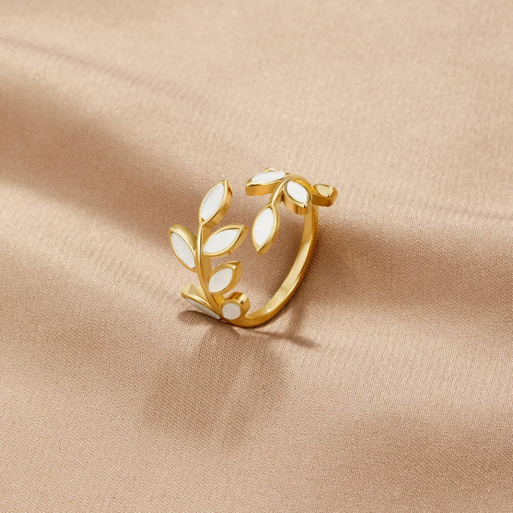 Anillo Abierto Neraya Hoja Delicada | Oro