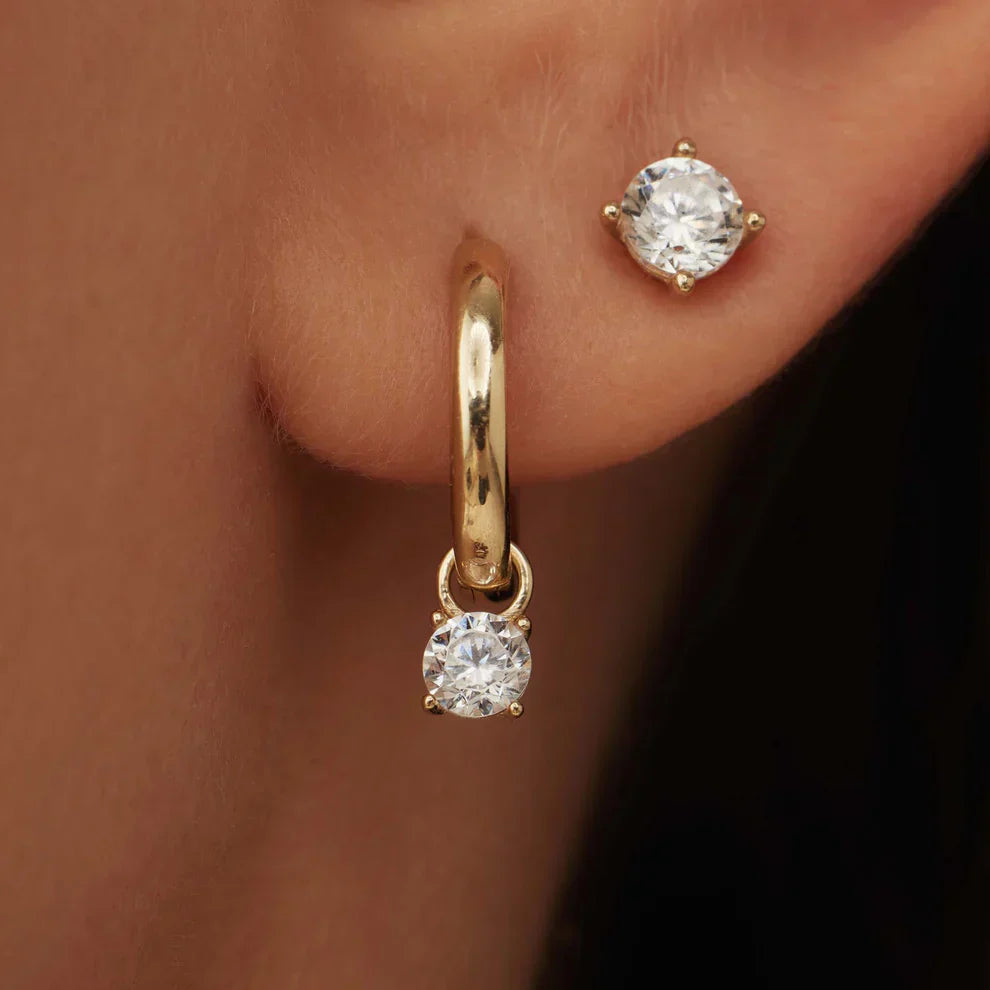 Aretes de Aro Larmes de Lune Stone | Oro